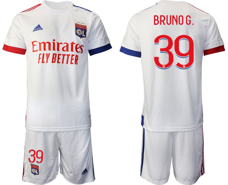 Men 2020-2021 club Lyon home #39 white Soccer Jerseys->barcelona jersey->Soccer Club Jersey